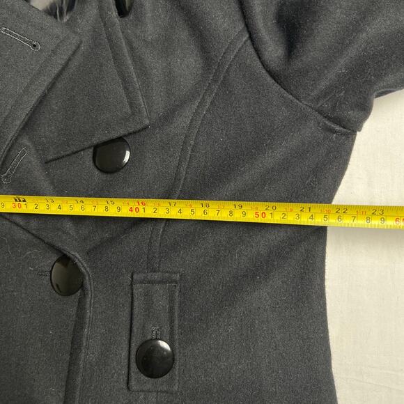 Giacca Gallery Company Women's Wool Black Button Down Coat Size Medium - Picture 4 of 7